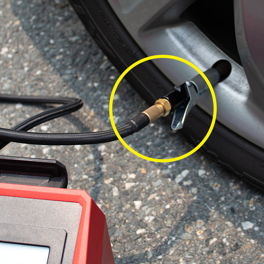 LockNFlate Tyre Inflator Adapter 1/4 BSPT (m) to Schrader Valve (m)