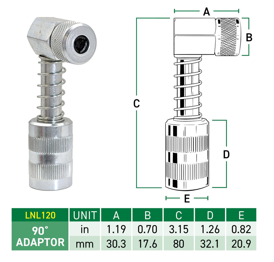 90° Grease Coupler adapter tool - LockNlube Australia