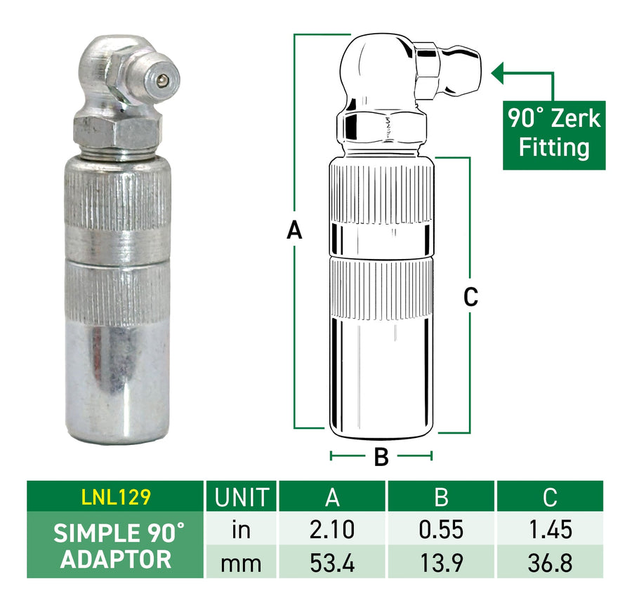 LockNLube Simple 90 Degree Adapter