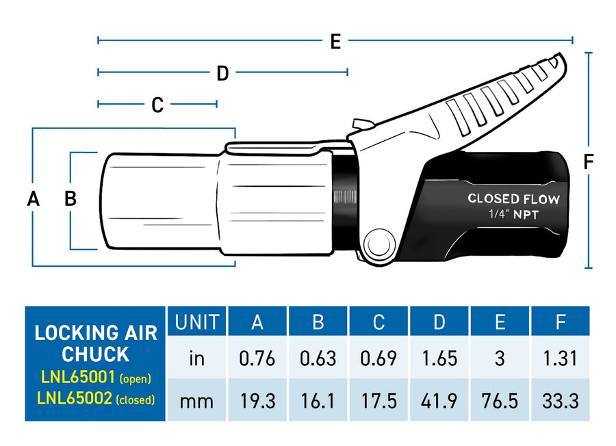 Locking Air Chuck - LockNFlate® 